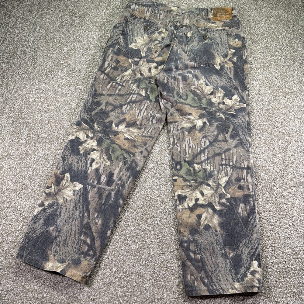 Vintage Cabelas Camo Pants Men's Mossy Oak USA Made Size 36/30 Riveted Denim Sty - Picture 4 of 9